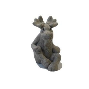 Quarry Critters "Mimi" Moose Figurine Whimsical Sitting Gray Moose 3.5" Cute!